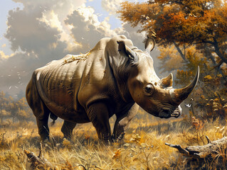 Fototapeta premium Rhinoceros in nature