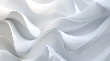 Minimalist wave shapes in white seamlessly integrate with a clean background, highlighting fluidity and simplicity.