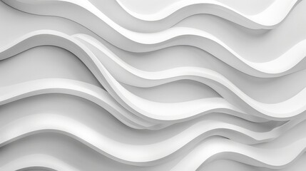 Clean and simple wave-like patterns in white blend naturally with a clean background, highlighting elegance and minimalism