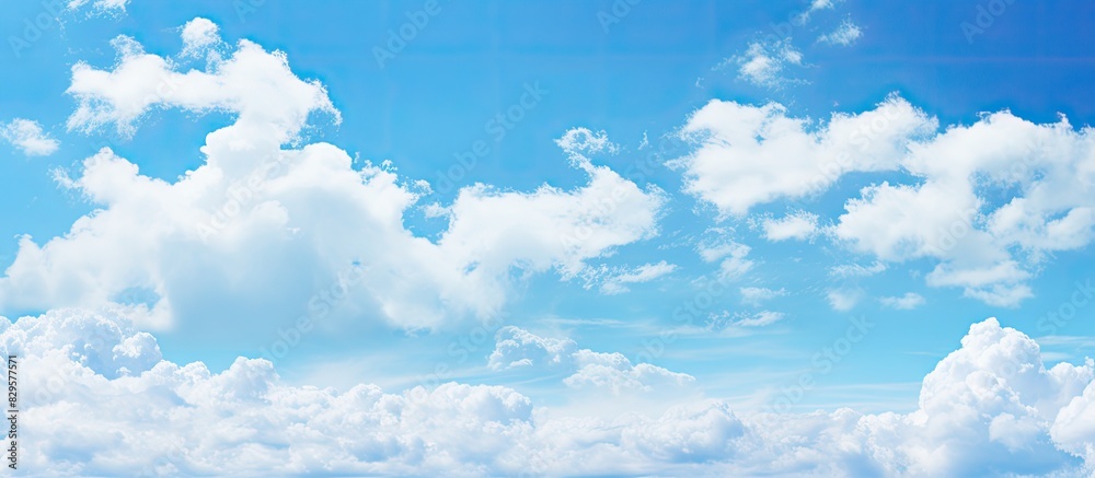 Sticker Blue sky with clouds in a scenic copy space image