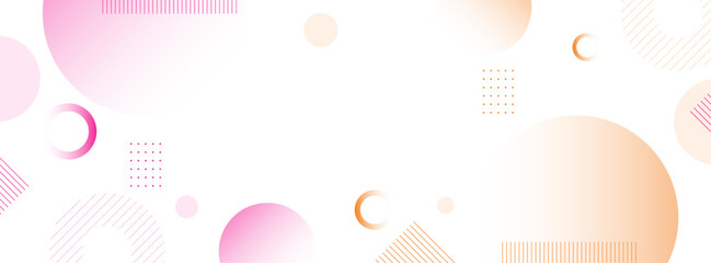 Banner geometric background. Transparent. Shape circle, etc. Abstract background. Memphis style