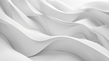 Fototapeta premium Pure white wave forms merge seamlessly with a clean backdrop, presenting a minimalist and sophisticated visual