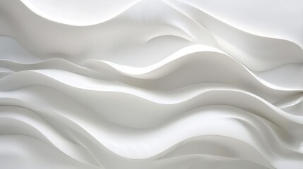 Fototapeta premium Minimalist wave shapes in white seamlessly integrate with a clean background, highlighting fluidity and simplicity.