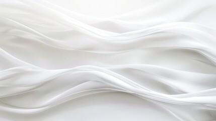 Obraz premium Minimalist wave shapes in white seamlessly integrate with a clean background, highlighting fluidity and simplicity.