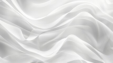 Obraz premium Minimalist wave shapes in white seamlessly integrate with a clean background, highlighting fluidity and simplicity.