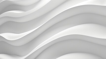 Minimalist wave shapes in white seamlessly integrate with a clean background, highlighting fluidity and simplicity.