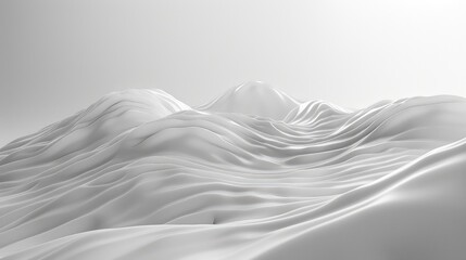 Obraz premium Clean white waves seamlessly flow into a minimalist background, emphasizing simplicity and elegance.