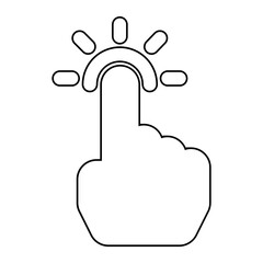 Obraz premium click icon, hand clicking button icon