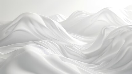 Naklejka premium Smooth white waves blend with a clean background, creating a minimalist and elegant visual.