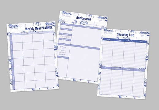 Blue Illustration Weekly Meal Planner