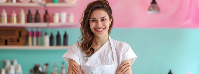 Joyful Manicurist Excels in Colorful Nail Art Creation