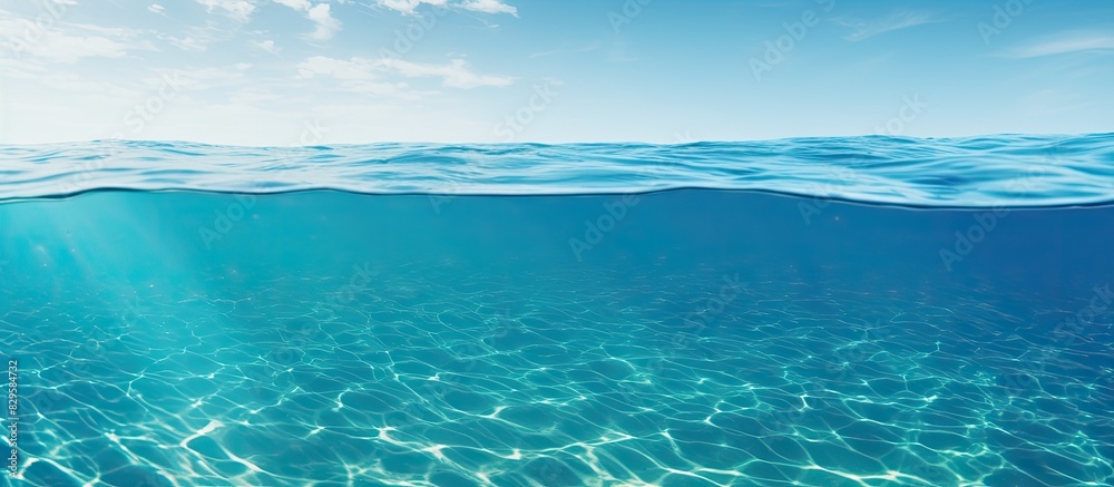 Sticker A tranquil aqua sea water surface with copy space image