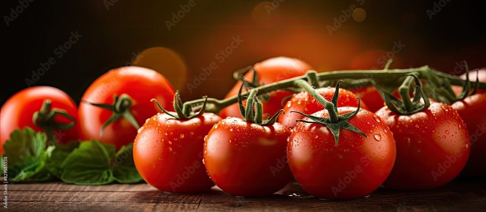 Poster Healthy organic vegetables like ripe red tomatoes make a nutritious choice embodying freshness and color in a copy space image