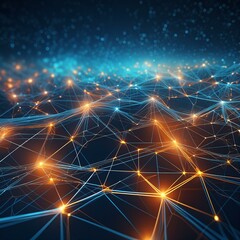 Obraz premium abstract light background, Abstract technology network with interconnected lines and a futuristic feel background