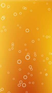 Close up background of pouring beer with bubbles and foam in glass