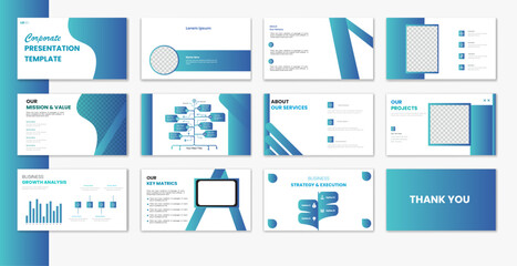 Teal Business Presentation Layouts business presentation modern creative