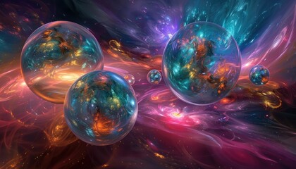 Ethereal orbs representing enlightenment
