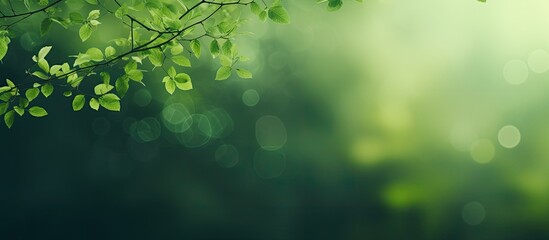Nature concept with a blurred abstract green background in an image with copy space