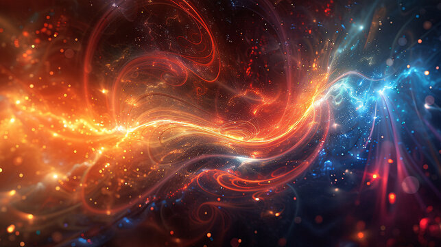 Dive into the realm of theoretical physics, visually depicting abstract concepts like string theory and parallel universes through a mesmerizing blend of digital art and scientific diagrams.