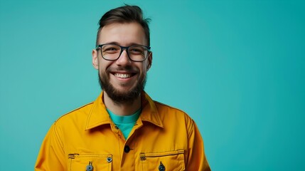 Fototapeta premium Skilled Director of Maintenance Exuding Happiness While Optimizing Industrial Equipment Performance