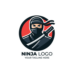 Awesome Ninja Mascot Design Logo