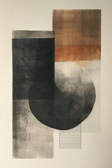 Minimalist Japandi art, zen poster with geometric shapes