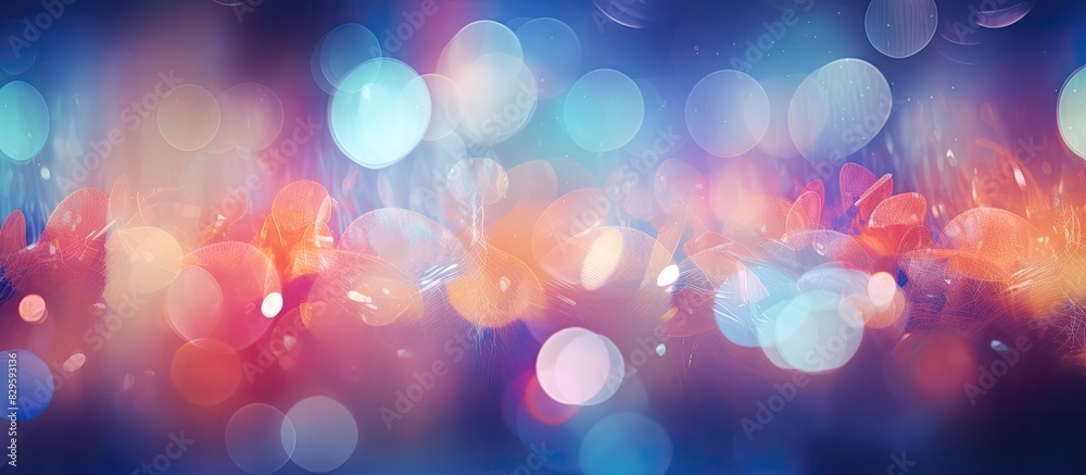 Poster bokeh background with abstract light effects ideal for copy space image
