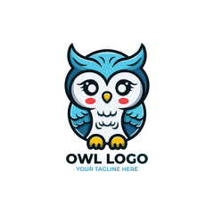 Cute Owl Logo Vector Design