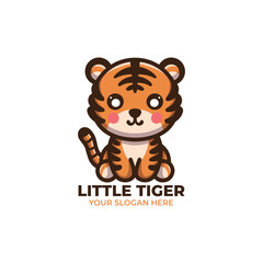 Cute Little Tiger Logo Design