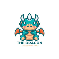 Cute Dragon Logo Vector Design