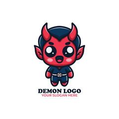 Cute Little Demon Logo Design