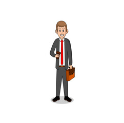 Boy Businessman Cartoon Character