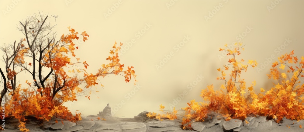 Wall mural the foliage appears exceptionally parched in the copy space image