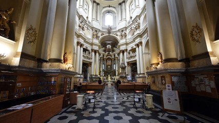 Lviv, Ukraine. Cathedral of Saints Olga and Elizabeth. Cathedral in Ukraine. beautiful old temple. beauty inside. Catholic faith, icons. church in lviv, european. 