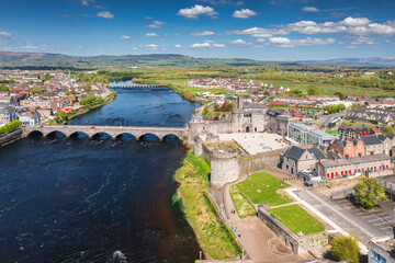 13th century King Johns Castle in Limerick by the Shannon river, Ireland