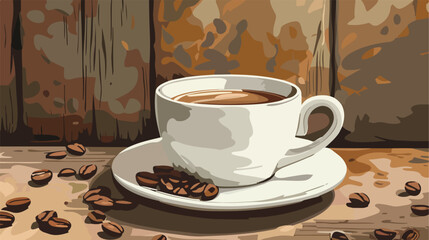 Business card coffee template. Vector illustration Cartoon