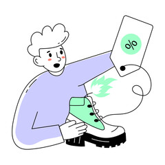 Well-designed doodle mini illustration of shoe discount 