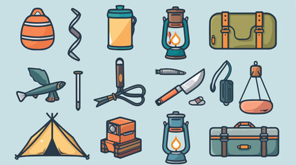 Camping icon Four . Weekend summer vacation concept.