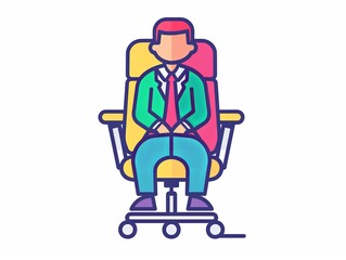 A man is sitting in a chair with a tie