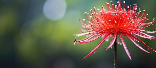 Close up image of a Blood Lily with a blurred background perfect for adding text or graphics with copy space