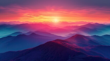 Obraz premium The silhouette of a mountain range, standing majestic against the backdrop of a colorful sky.