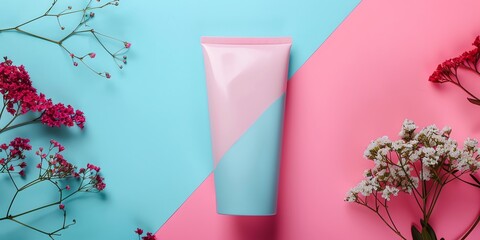 cosmetology, face care product, minimalism, photo of stock, place of the text light color, mockup template