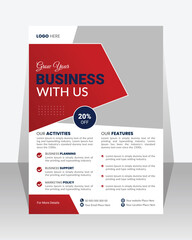 Business FlyerTemplate Design Layout with Colorful Accents