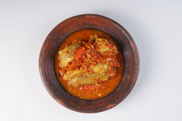 ayam rica rica kemangi,Spicy basil chicken is a Indonesian food, Indonesia traditional cuisine. Manadonese chicken dish