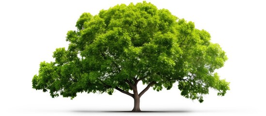 Tree on white background suitable as a design element with copy space image for customization