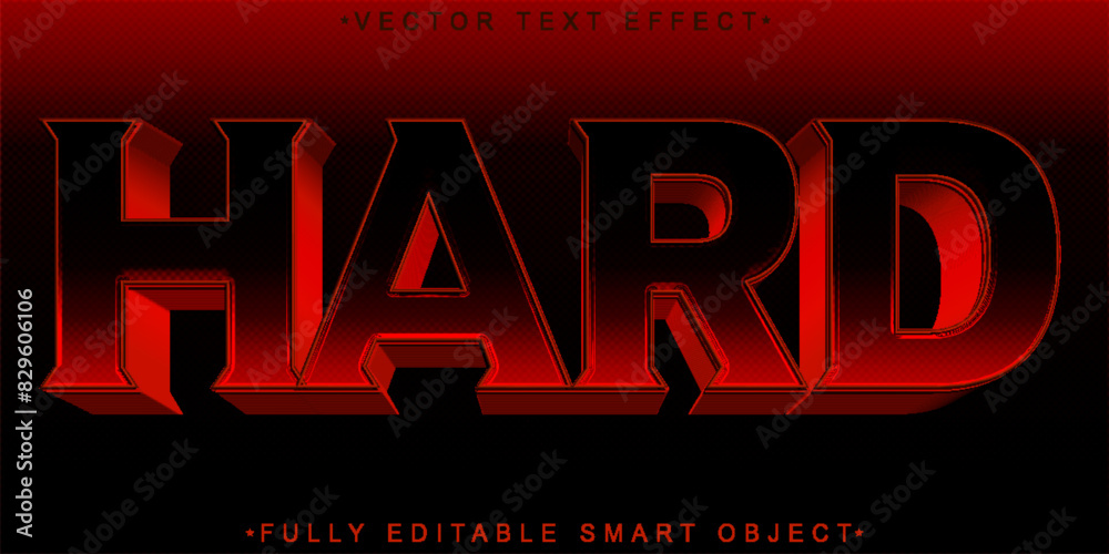 Poster dark red hard vector fully editable smart object text effect