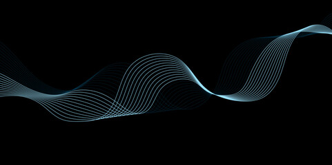 Vector wave and curve lines flowing dynamic gradient color isolated on transparent background. Digital future technology concept.  Science, banner, business, poster, template, music background