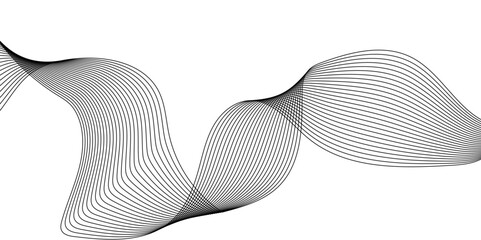 Fototapeta premium Seamless wavy curve lines on transparent background. Flowing wave future technology concept. Business, voice, sound, music, poster, banner background.