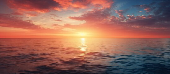 Fototapeta premium Gorgeous hues of a sunset captured in a breathtaking copy space image