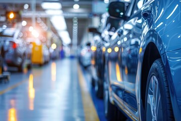 Fototapeta premium Car repair service center inside a car repair shop